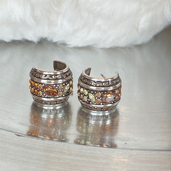 Brighton CRYSTAL VOYAGE Amber Gold Crystal Heart Necklace Bracelet Earrings RARE - Picture 10 of 16